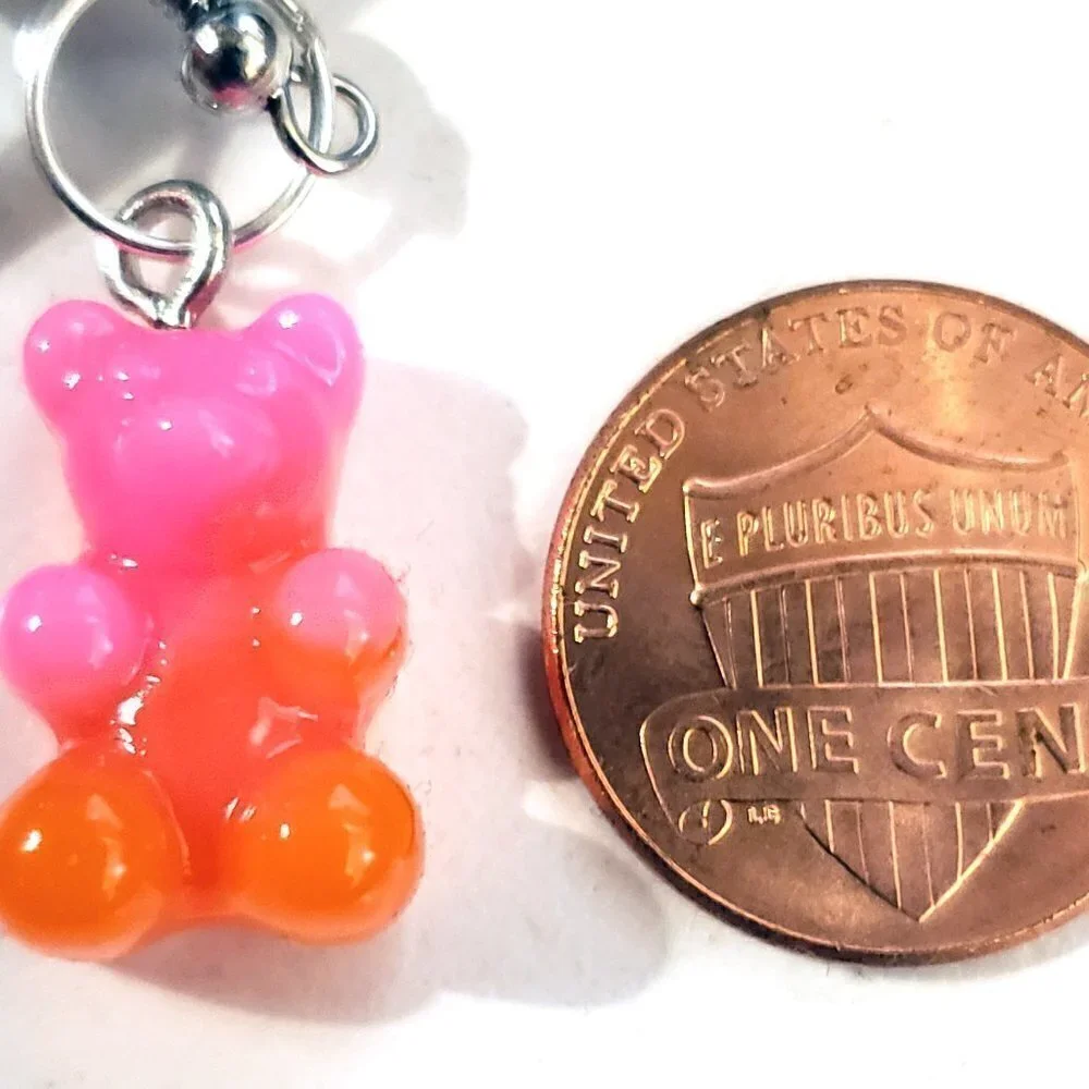 Green Pastel Gummy Bear Earrings